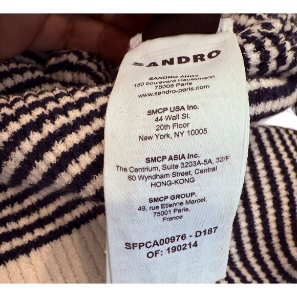 Sandro Blue White Peny Cardigan - Size XS/S - Picture 8 of 10
